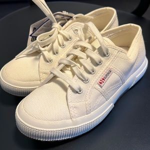 SUPERGA Size 1 COTU CLASSIC WHITE canvas sneakers